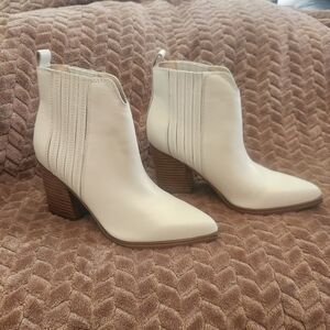 Women's Cream Ankle Boots